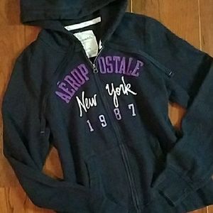 Navy Sequin Aero Hoodie